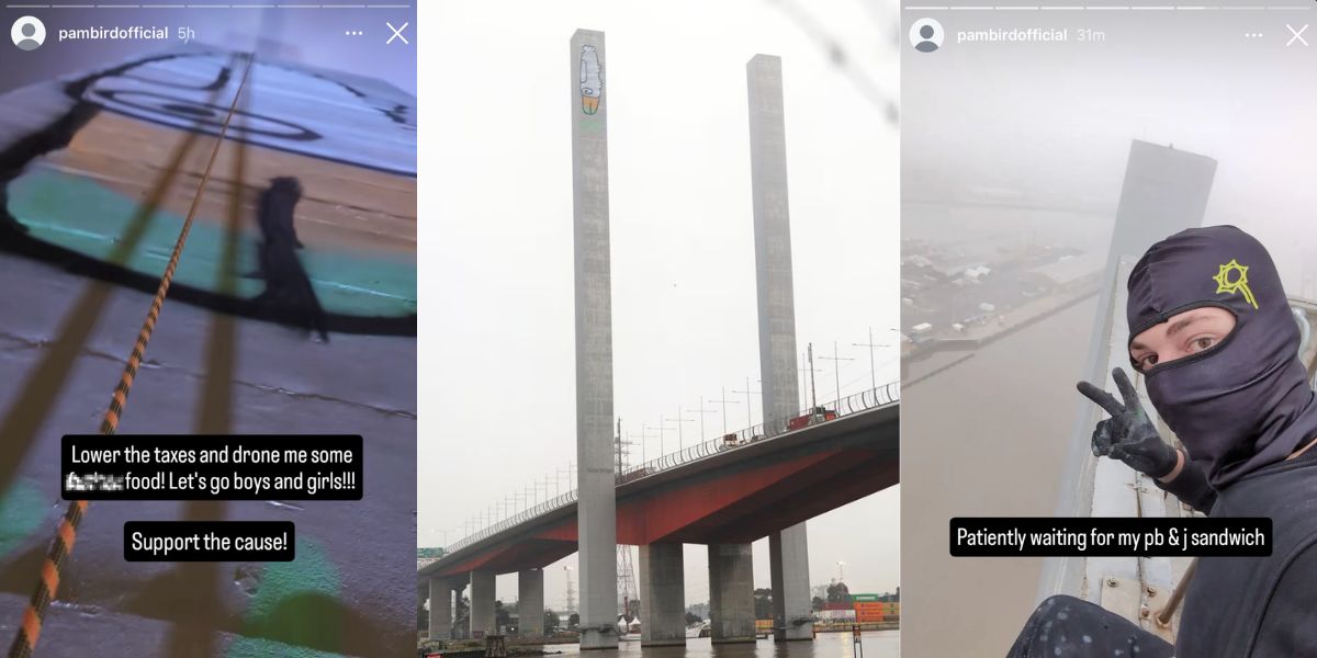 Pam The Bird Pops Up On Melbourne's Bolte Bridge And Sparks Major Police Stand-Off